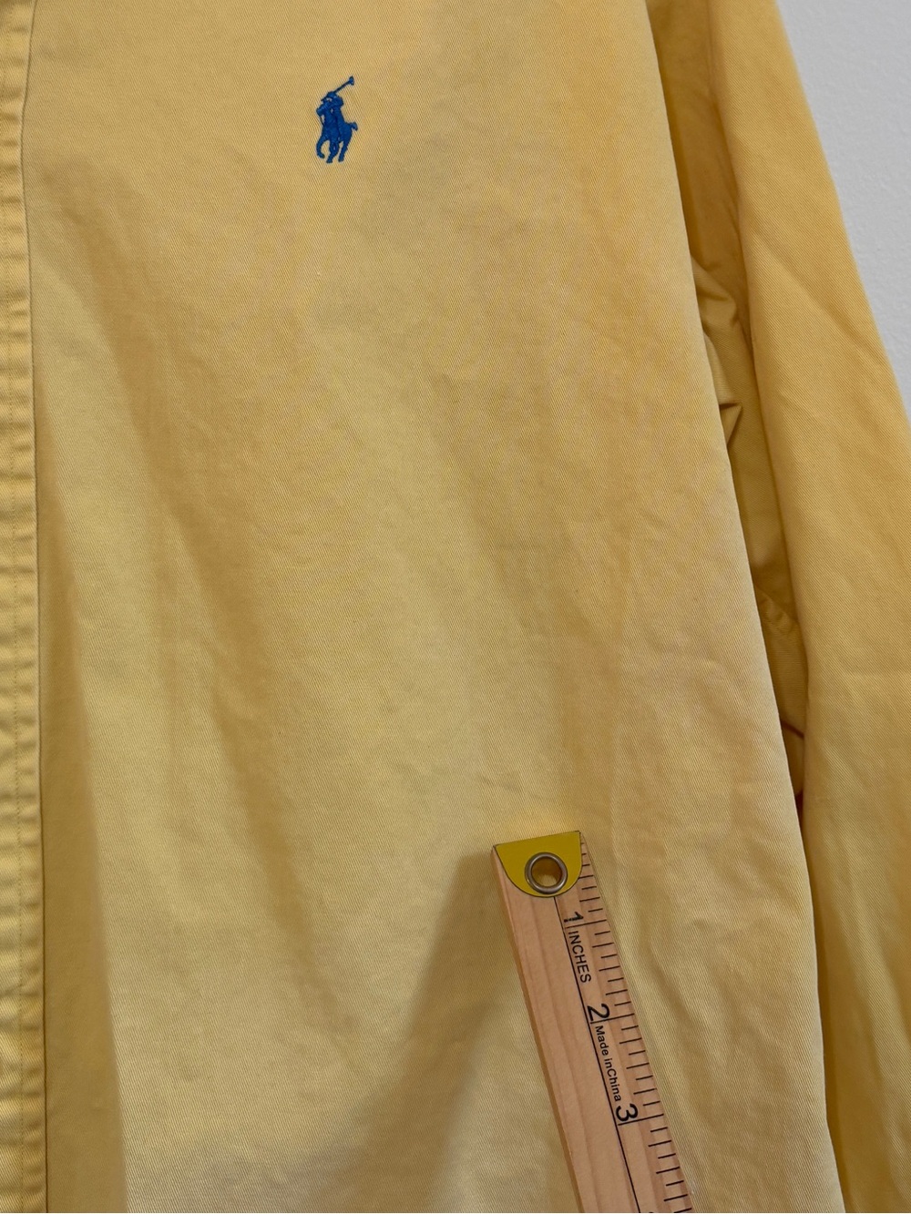Ralph Lauren Oversized Button Up Shirt Yellow Size Large XL Women’s Cotton Fall - Picture 6 of 9